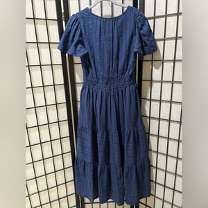 BTFBM Navy Textured Short Sleeve Midi Dress WOM N SIZE M